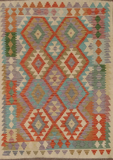 Geometric Kilim Oriental Area Rug 5x6