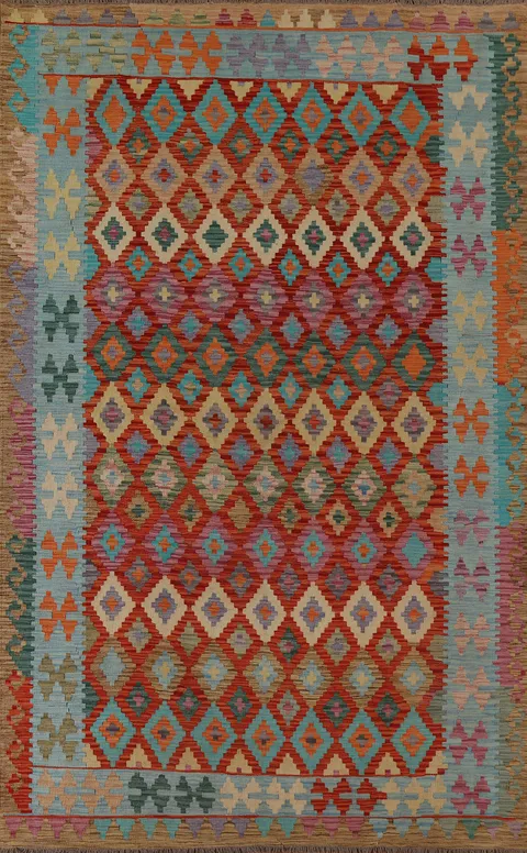 All-Over Kilim Geometric Area Rug 7x10