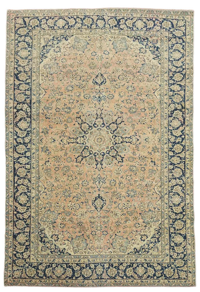 Traditional Kashan Persian Wool Area Rug 9x13