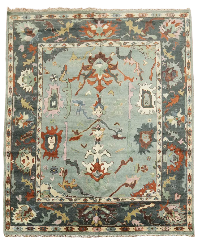 Timeless Artisan Rug in Soft Pastels and Bold Accents 8x10