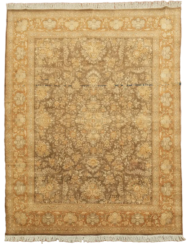 100% Vegetable Dye Floral Kashan Persian Wool Area Rug 8x10