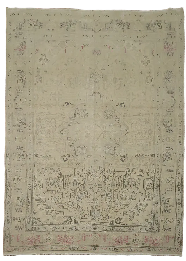 Distressed Tabriz Persian Wool Area Rug 7x10