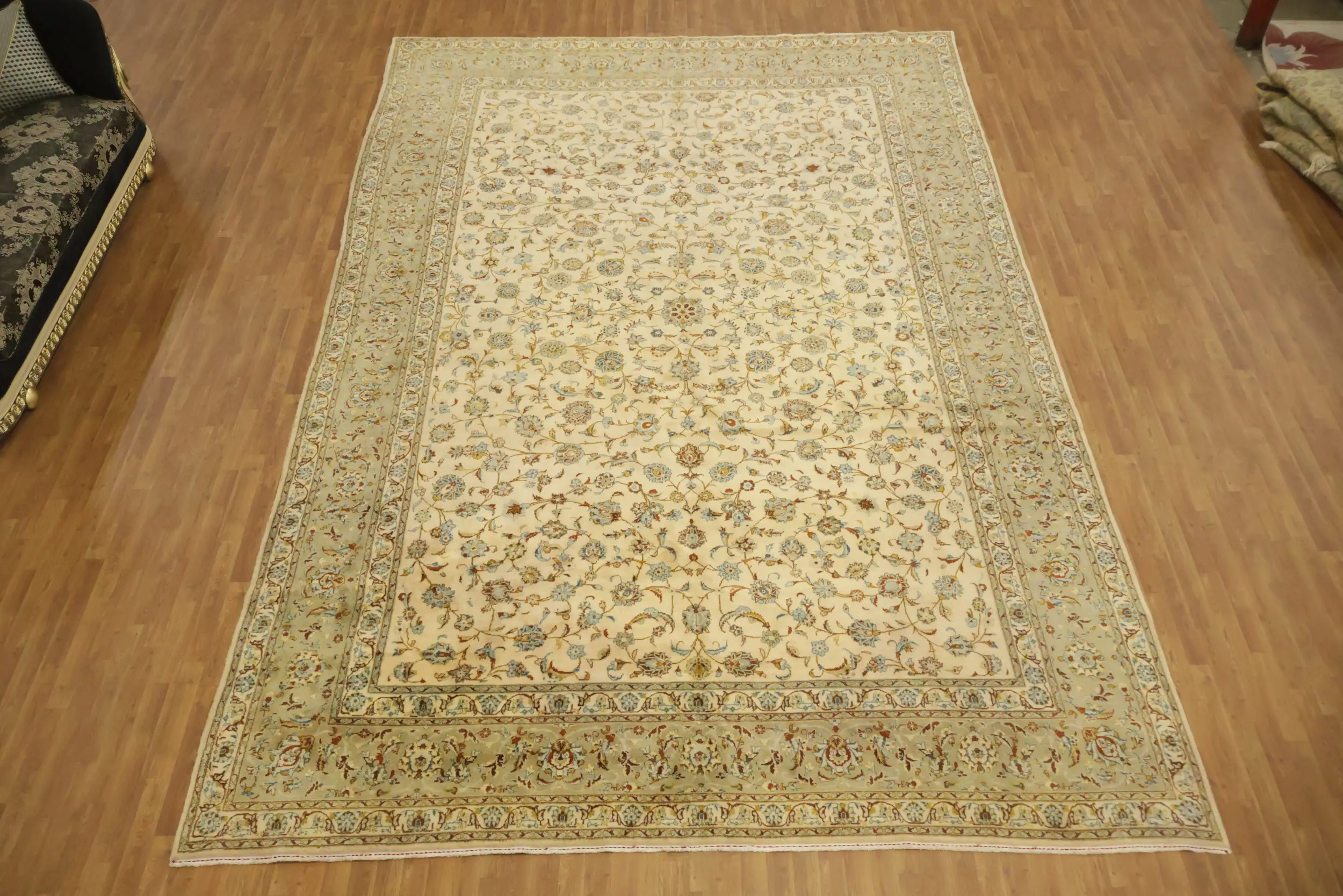 Vintage All Over Floral Kashan Persian Large Wool Rug 11x17 | Rug